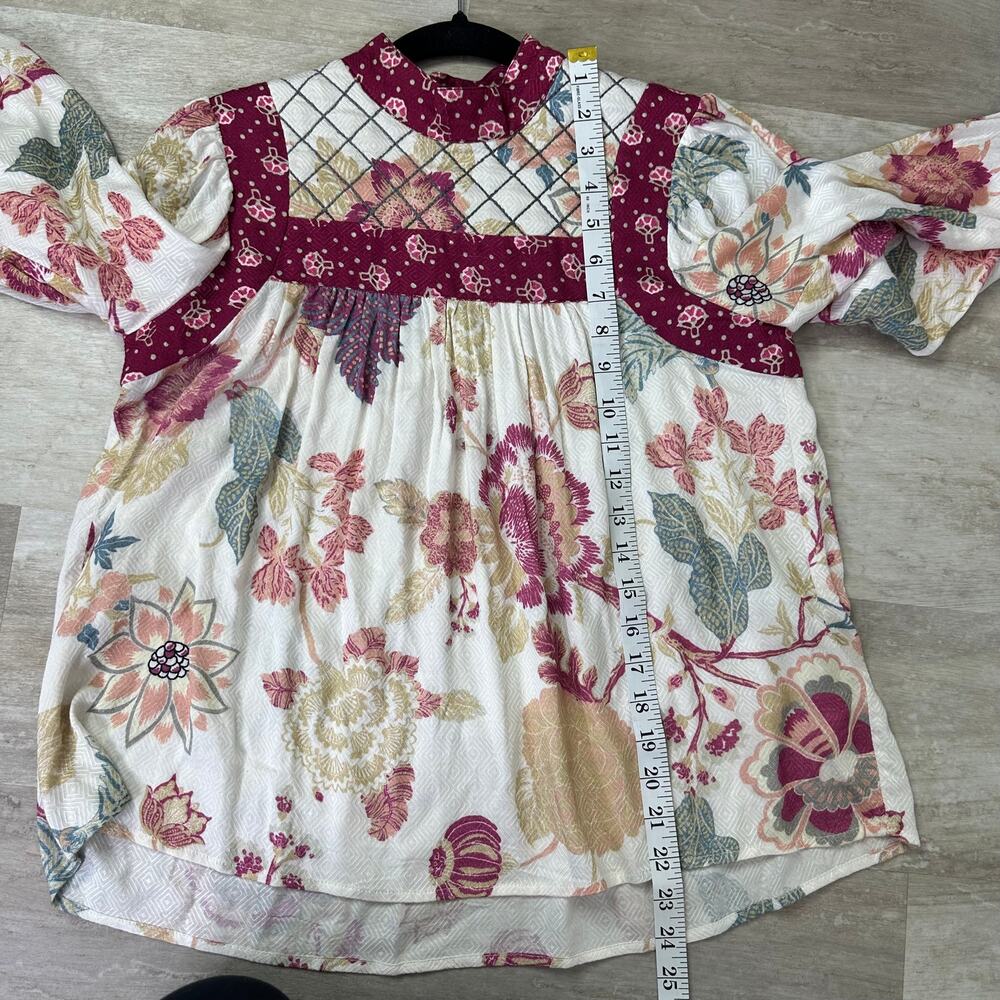 Anthropologie Let Me Be Quilted Floral Blouse size xs - Picture 9 of 10